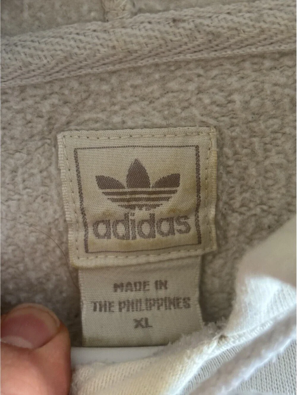 Adidas Originals Trefoil Hoodie White Pullover Sweatshirt Big Logo Men's XL